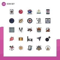 Universal Icon Symbols Group of 25 Modern Filled line Flat Colors of mobile experiment health man labortary Editable Vector Design Elements