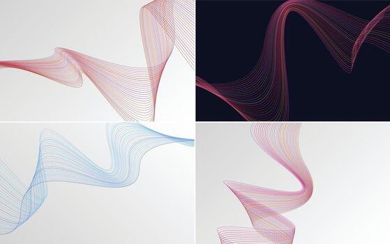 Collection of geometric minimal lines pattern set vector