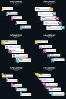 Vector 6 Infographics Pack Presentation slide template 5 Steps cycle diagrams and timelines