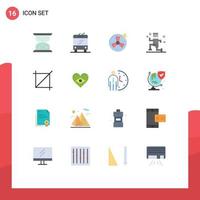 Stock Vector Icon Pack of 16 Line Signs and Symbols for flag heart energy tool running Editable Pack of Creative Vector Design Elements