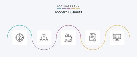 Modern Business Line 5 Icon Pack Including credit card. business. algorithm. creditcard. structure vector