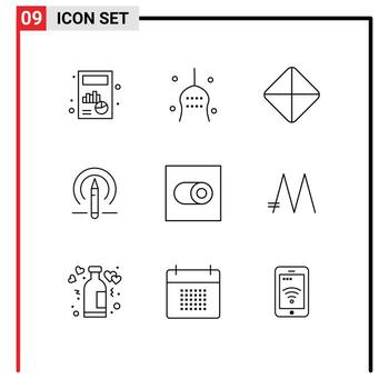 9 Universal Outlines Set for Web and Mobile Applications switch tools turkey education learining Editable Vector Design Elements
