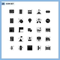 Set of 25 Modern UI Icons Symbols Signs for dual coin help deep search search Editable Vector Design Elements