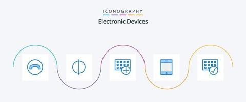 Devices Blue 5 Icon Pack Including gadget. connected. devices. computers. ipad vector
