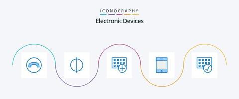 paquete de iconos azul 5 de dispositivos que incluye gadget. conectado. dispositivos. ordenadores. ipad vector