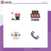 Group of 4 Flat Icons Signs and Symbols for home model slot machine algorithm call Editable Vector Design Elements