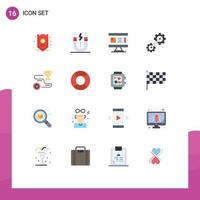 Universal Icon Symbols Group of 16 Modern Flat Colors of engineering cogs magnet planning construction Editable Pack of Creative Vector Design Elements