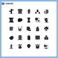 conjunto de 25 iconos modernos de la interfaz de usuario signos de símbolos para elementos de diseño vectorial editables del clima de monedas frías de irlanda de bobina vector