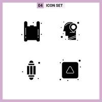 Universal Icon Symbols Group of 4 Modern Solid Glyphs of bag lantern pollution map ramadan Editable Vector Design Elements