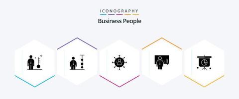 gente de negocios paquete de iconos de 25 glifos que incluye gráfico. analítica. gestión empresarial. oportunidad. empleado vector