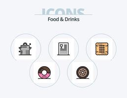 línea de alimentos y bebidas llena de icono paquete 5 diseño de iconos. alimento. comida. alimento. alimento. bebidas vector