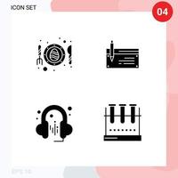 Mobile Interface Solid Glyph Set of Pictograms of egg financial scramble bank headphone Editable Vector Design Elements