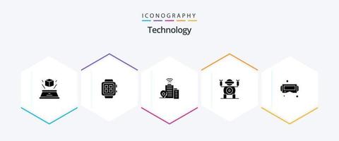 Technology 25 Glyph icon pack including glasses. toy. technology. technology. location vector