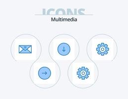 paquete de iconos azul multimedia 5 diseño de iconos. descargas abajo. multimedia. flecha. mensaje vector