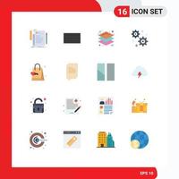16 Flat Color concept for Websites Mobile and Apps chat fathers day design father business Editable Pack of Creative Vector Design Elements
