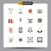 Universal Icon Symbols Group of 16 Modern Flat Colors of ai ps idea hex house Editable Pack of Creative Vector Design Elements