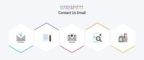 paquete de iconos planos de 25 correos electrónicos que incluye buzón. Email. Email. buscar. Email vector