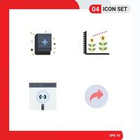 4 Flat Icon concept for Websites Mobile and Apps book develop finance app basic Editable Vector Design Elements