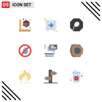 9 Universal Flat Colors Set for Web and Mobile Applications apricot juice support sperm chating chat Editable Vector Design Elements