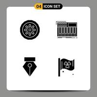 Modern Set of Solid Glyphs Pictograph of cake synthesizer kitchen keyboard pen Editable Vector Design Elements