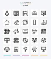 Creative School 25 OutLine icon pack  Such As education. geometry. reading. education. design vector