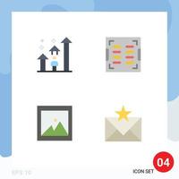 Group of 4 Modern Flat Icons Set for man image progress construction picture Editable Vector Design Elements