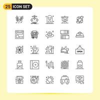 25 User Interface Line Pack of modern Signs and Symbols of planning business flow strategic ghost Editable Vector Design Elements