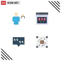 4 Creative Icons Modern Signs and Symbols of avatar webpage pair page message Editable Vector Design Elements