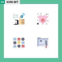 Modern Set of 4 Flat Icons Pictograph of campaign system facebook clothes pattren system Editable Vector Design Elements