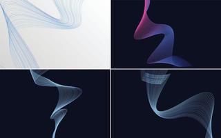 Collection of geometric minimal lines pattern set vector