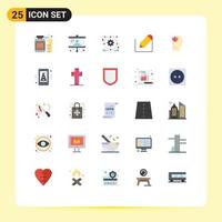 Set of 25 Modern UI Icons Symbols Signs for mind mental development school write Editable Vector Design Elements
