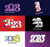 Big Set of 2023 Happy New Year logo text design 2023 number design template vector