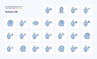 25 Human Blue icon pack vector
