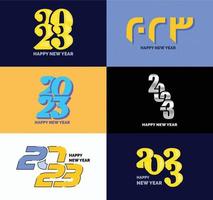 Big Set of 2023 Happy New Year logo text design 2023 number design template vector