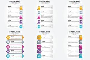 ilustración vectorial infografía conjunto de diseño plano para folleto publicitario y revista vector