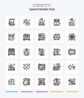 Creative Chat 25 OutLine icon pack  Such As tube. chemistry. acid. tube. chemistry vector