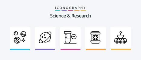 paquete de iconos de línea científica 5 que incluye espacio. ciencia. neurona. hexágono. espacio. diseño de iconos creativos vector