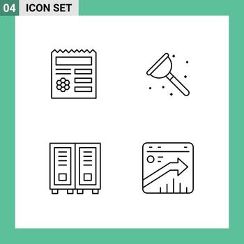 4 Thematic Vector Filledline Flat Colors and Editable Symbols of basic library document repair reading Editable Vector Design Elements