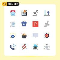 16 Universal Flat Color Signs Symbols of enterprise architecture deliverable shovel weather nature Editable Pack of Creative Vector Design Elements