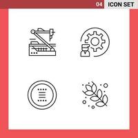 Pack of 4 Modern Filledline Flat Colors Signs and Symbols for Web Print Media such as future programmer robot develop circle Editable Vector Design Elements