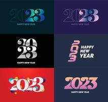 Big Collection of 2023 Happy New Year symbols Cover of business diary for 2023 with wishes vector