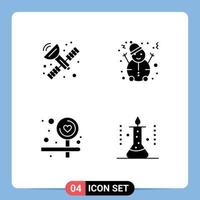 Set of 4 Modern UI Icons Symbols Signs for communication laboratory man board science Editable Vector Design Elements