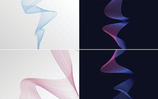 Collection of geometric minimal lines pattern set vector