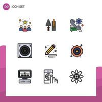 9 Creative Icons Modern Signs and Symbols of art speaker tool design setting Editable Vector Design Elements
