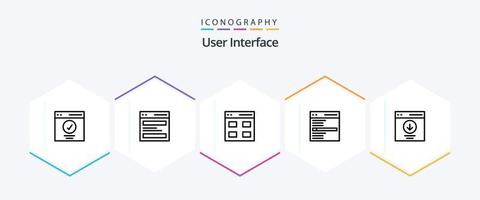 User Interface 25 Line icon pack including interface. communication. interface. interface vector