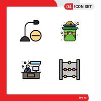 Set of 4 Modern UI Icons Symbols Signs for computers chat hardware hat discussion Editable Vector Design Elements