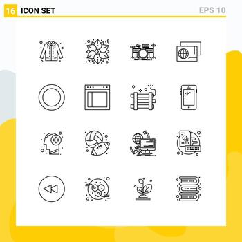 Pictogram Set of 16 Simple Outlines of shopping pass winter identity kit Editable Vector Design Elements