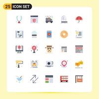 Modern Set of 25 Flat Colors and symbols such as finance machine love intelligence brain Editable Vector Design Elements