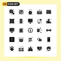 25 iconos creativos signos y símbolos modernos de clapper wifi lock pad control inteligente elementos de diseño vectorial editables vector