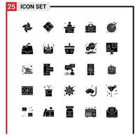 User Interface Pack of 25 Basic Solid Glyphs of couple photography video cam classroom cam study Editable Vector Design Elements